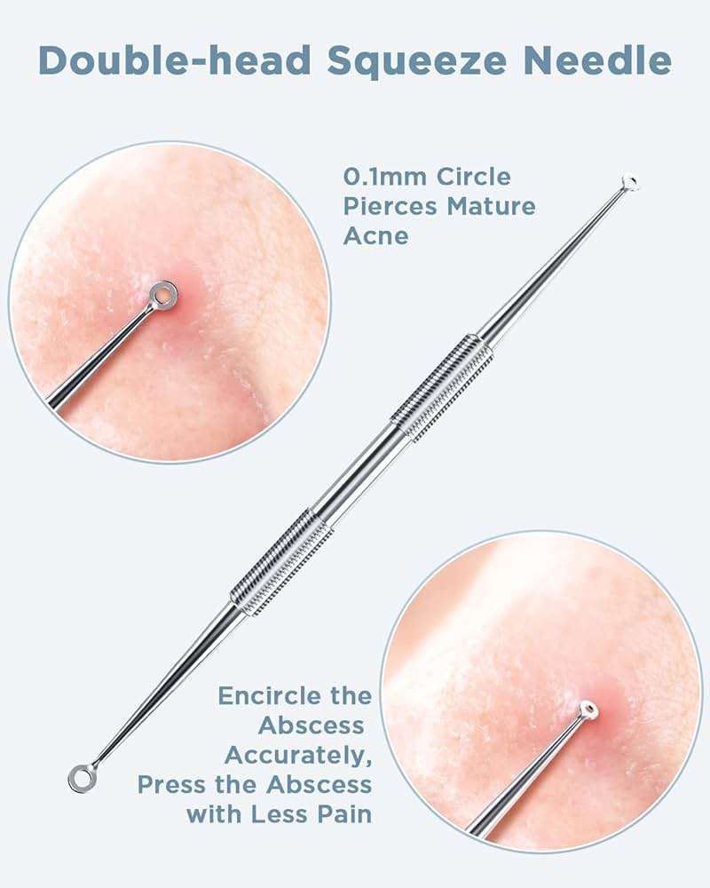 BESTOPE Blackhead Remover Blackhead Removal Pimple Comedone Extractor Tool - Treatment for Blemish Whitehead Popping Zit Removing with Metal Case (Silver) - Image 5