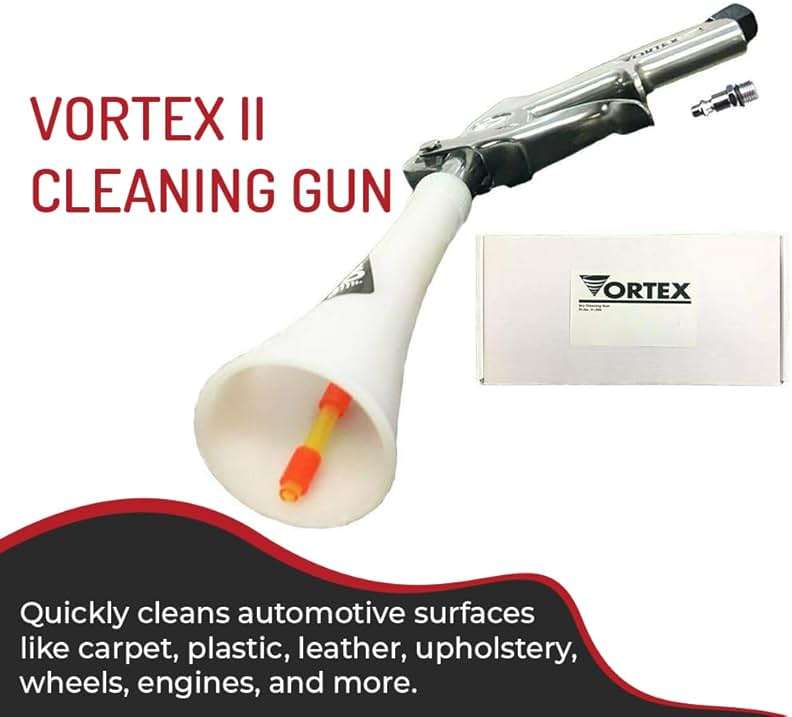 HI-TECH Vortex II Air Cleaning Gun – Pro Auto Detailing Tool for Deep Cleaning Interiors & Exteriors – Uses Air Compressor – Blasts Dust, Dirt & Grime Fast - Image 2