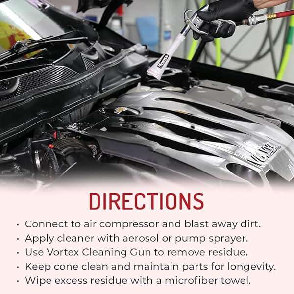 HI-TECH Vortex II Air Cleaning Gun – Pro Auto Detailing Tool for Deep Cleaning Interiors & Exteriors – Uses Air Compressor – Blasts Dust, Dirt & Grime Fast - Image 5