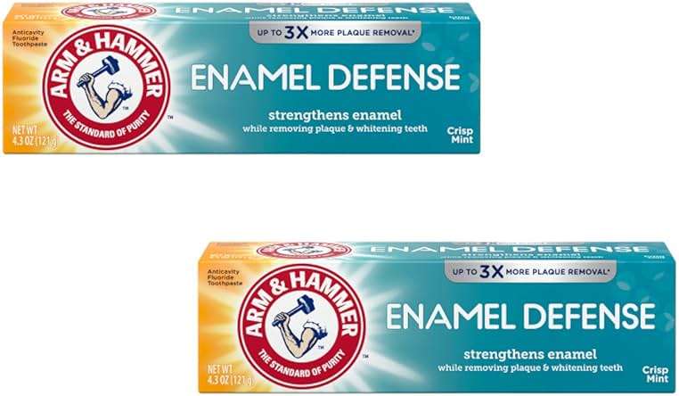 ARM & HAMMER Enamel Defense Fluoride Anticavity Toothpaste Fresh Mint 4.3 oz (Packs of 2) - Image 1