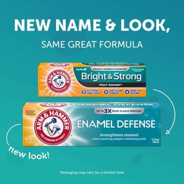 ARM & HAMMER Enamel Defense Fluoride Anticavity Toothpaste Fresh Mint 4.3 oz (Packs of 2) - Image 5