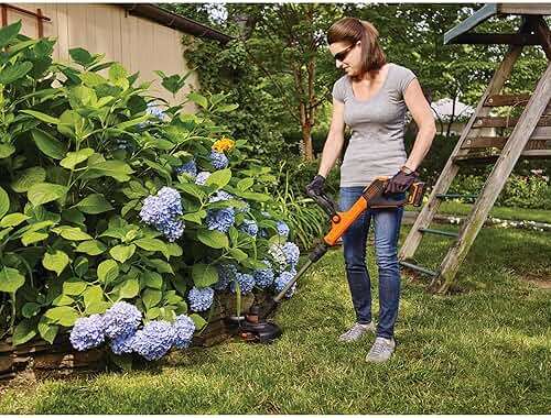 BLACK+DECKER 20V MAX Cordless String Trimmer and Edger, 12 Inch Weed Eater, 2-Speed Control Weed Wacker, 2 Batteries, Charger and Spool Included (LSTE525) - Image 2