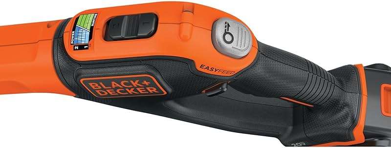 BLACK+DECKER 20V MAX Cordless String Trimmer and Edger, 12 Inch Weed Eater, 2-Speed Control Weed Wacker, 2 Batteries, Charger and Spool Included (LSTE525) - Image 7
