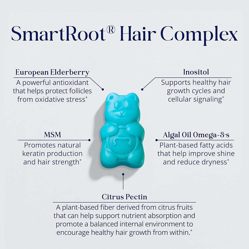 SugarbearPRO Hair Vitamin Gummy 2 Month Supply Extra Strength Biotin 6000mcg, Growth for Men & Women, Vegan Vitamin B12, MSM, Inositol, Omega 3, Elderberry, Certified Kosher, Halal, Cruelty-Free - Image 3
