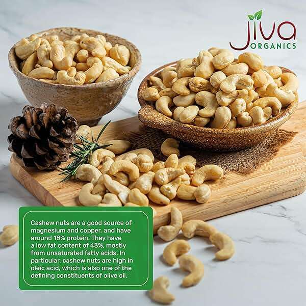 Organic Raw Cashews 2 LB Bag, Gluten-Free, Non-GMO, Vegan, Whole Raw Nuts, Unsalted, Unroasted, Crunchy & Healthy Snack, For Baking & Cooking by Jiva Organics - Image 6
