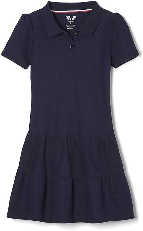 French Toast Girls Ruffle Pique Polo School Uniform Dress - Image 3