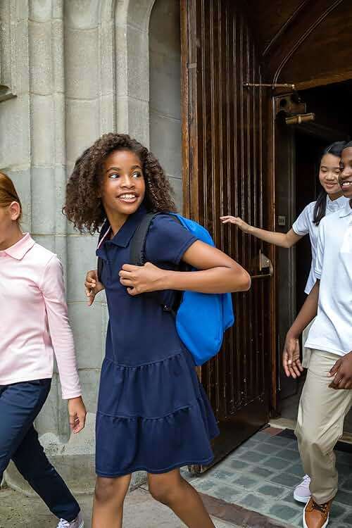 French Toast Girls Ruffle Pique Polo School Uniform Dress - Image 4