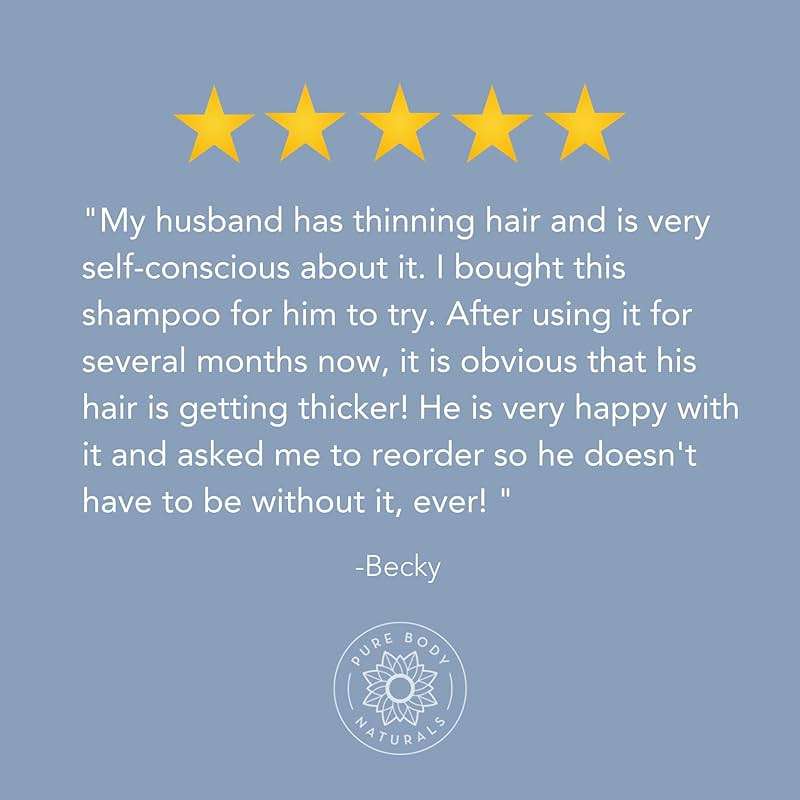 Pure Body Naturals Hair Loss Shampoo to Restore and Strengthen, Large 16 Ounce, DHT Blocker Shampoo for Thinning Hair, for Men and Women (Label Varies) - Image 3
