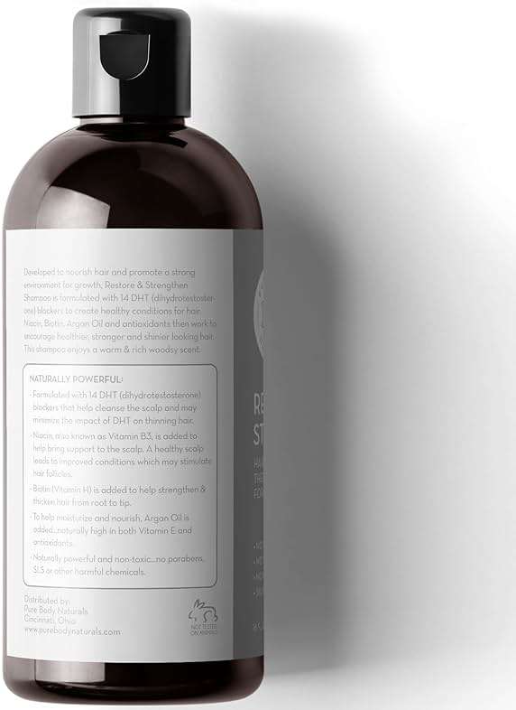 Pure Body Naturals Hair Loss Shampoo to Restore and Strengthen, Large 16 Ounce, DHT Blocker Shampoo for Thinning Hair, for Men and Women (Label Varies) - Image 6
