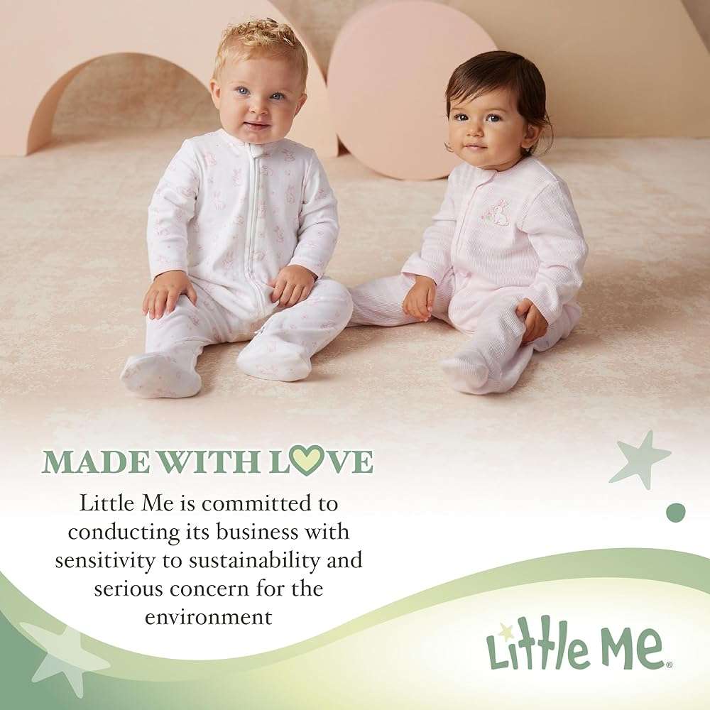 Little Me Clothes for Baby Girls' 3-Pack 100% Cotton Bodysuits with Full Snap Closures, Baby Essentials - Image 6