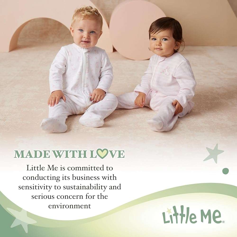 Little Me Clothes for Baby Girls' 3-Pack 100% Cotton Bodysuits with Full Snap Closures, Baby Essentials - Image 7