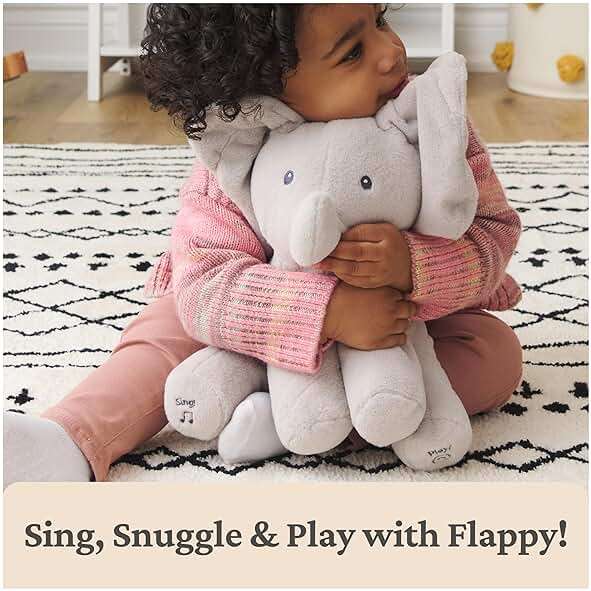 GUND Baby Animated Flappy the Elephant Plush, Singing Stuffed Animal Baby Toy for Ages 0 and Up, Gray, 12" - Image 8