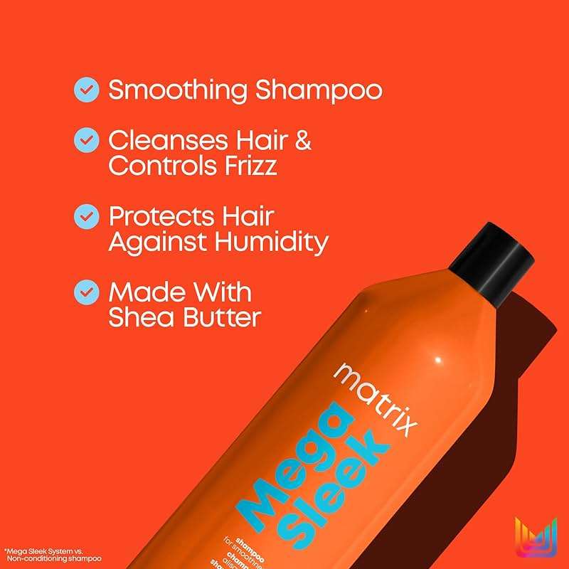 Matrix Mega Sleek Shampoo - Smoothing and Detangling, For Dry, Damaged & Frizzy Hair - Image 3