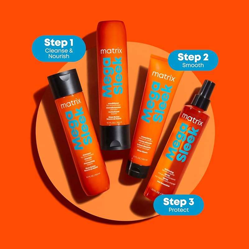 Matrix Mega Sleek Shampoo - Smoothing and Detangling, For Dry, Damaged & Frizzy Hair - Image 7
