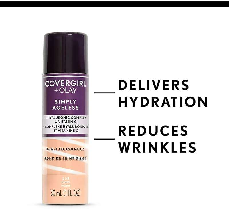 COVERGIRL+Olay Simply Ageless 3-in-1 Liquid Foundation Classic Ivory, 1 Ounce (packaging may vary) - Image 6