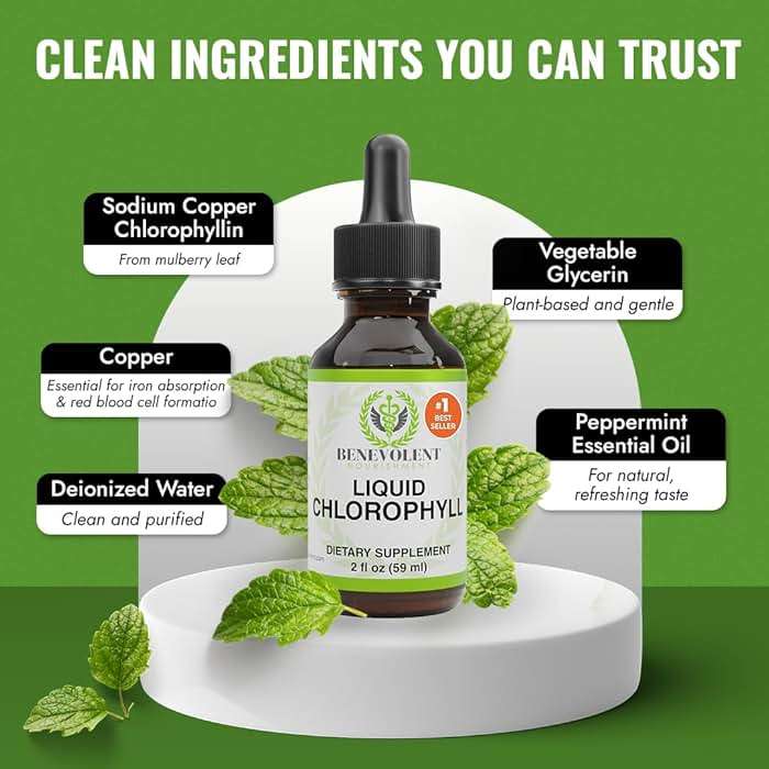 Benevolent Nourishment Chlorophyll Supplement, Detox & Immune Support, Internal Deodorizer, Liquid Drops - Image 7