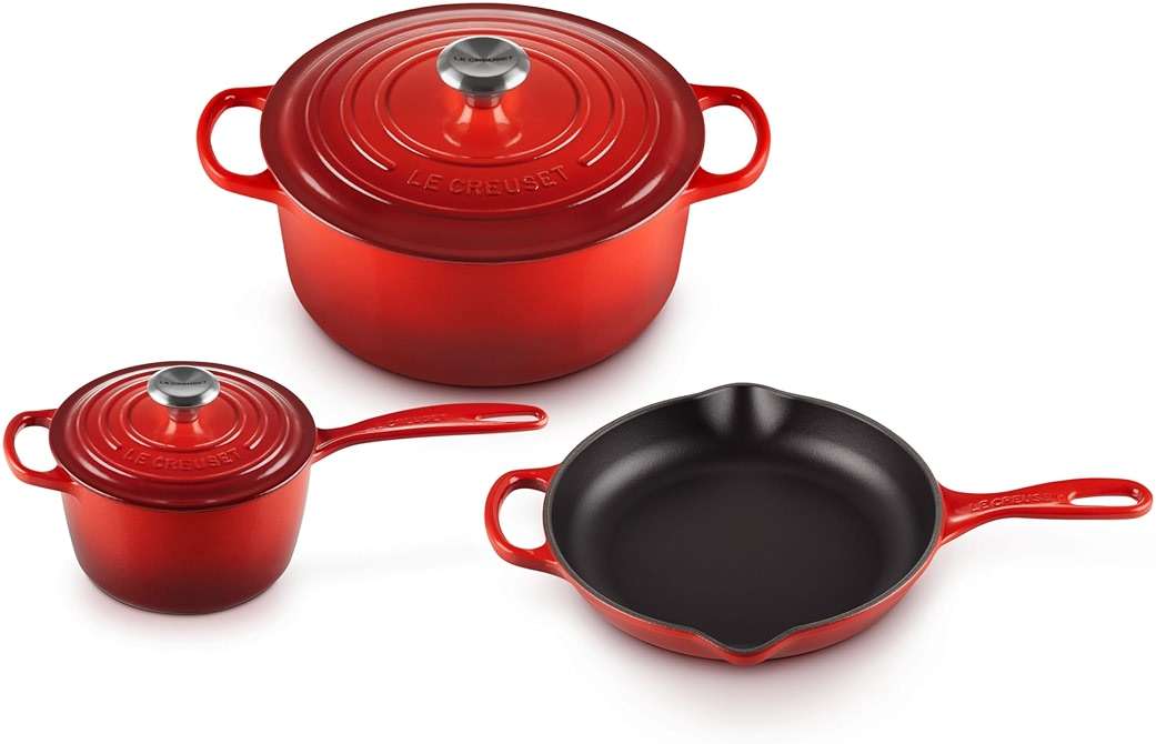 Le Creuset Enameled Cast Iron Signature Cookware Set, 5 pc, Cerise - Image 1