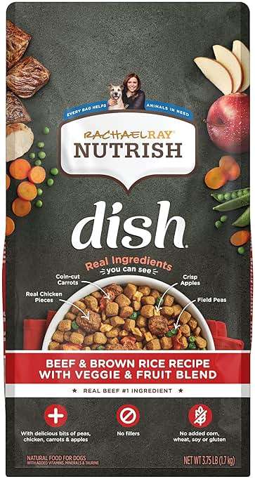 Rachael Ray Nutrish Dish Premium Natural Dry Dog Food, Beef & Brown Rice Recipe with Veggies, Fruit & Chicken, 3.75 Pounds - Image 1