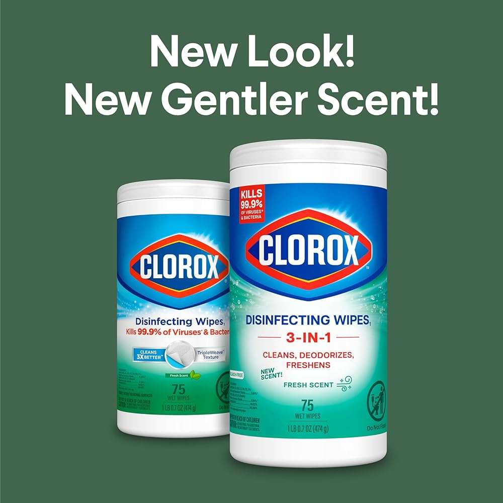 Clorox Fresh Scent Bleach Free Disinfecting Cleaning Wipes, 75 Count - Image 2
