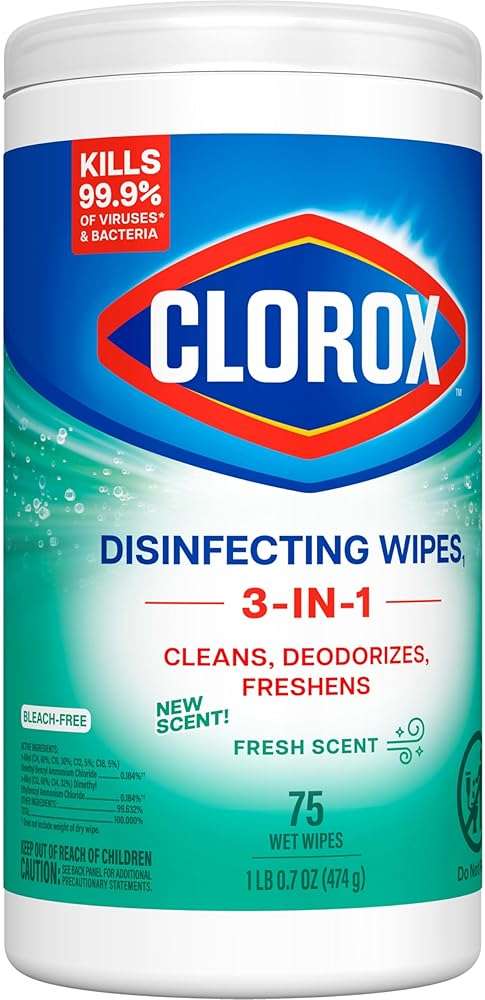 Clorox Fresh Scent Bleach Free Disinfecting Cleaning Wipes, 75 Count - Image 8