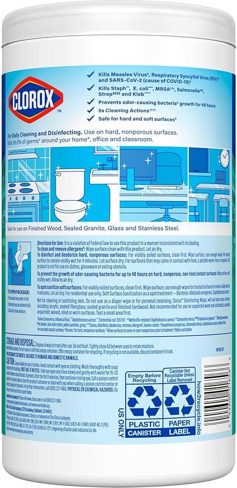 Clorox Fresh Scent Bleach Free Disinfecting Cleaning Wipes, 75 Count - Image 9