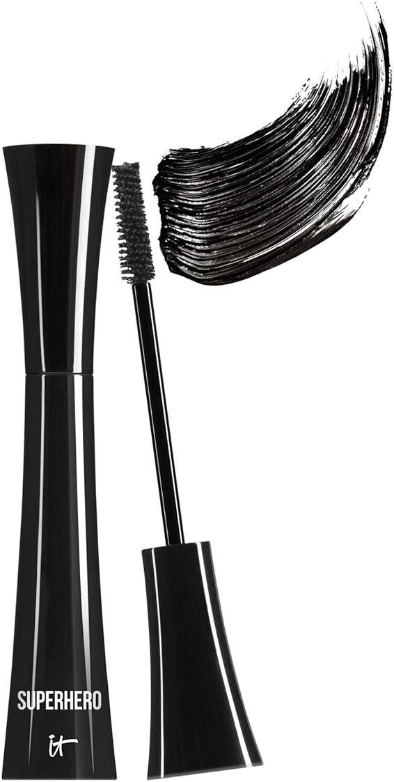 IT Cosmetics Superhero Mascara Black – Volumizing & Lengthening, Buildable Volume, Hydrolyzed Collagen, Biotin, Peptides, Lifting & Curling Formula, Super Black Pigment, Suitable for Sensitive Eyes - Image 1