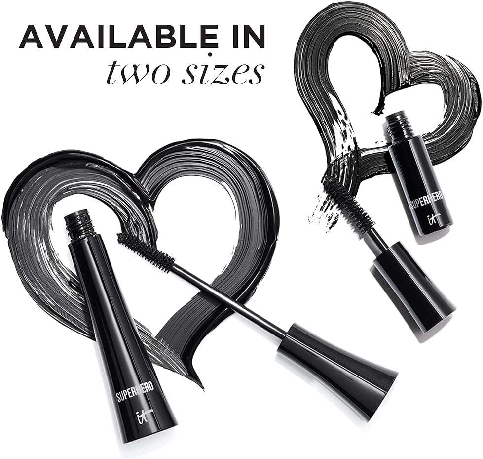 IT Cosmetics Superhero Mascara Black – Volumizing & Lengthening, Buildable Volume, Hydrolyzed Collagen, Biotin, Peptides, Lifting & Curling Formula, Super Black Pigment, Suitable for Sensitive Eyes - Image 6