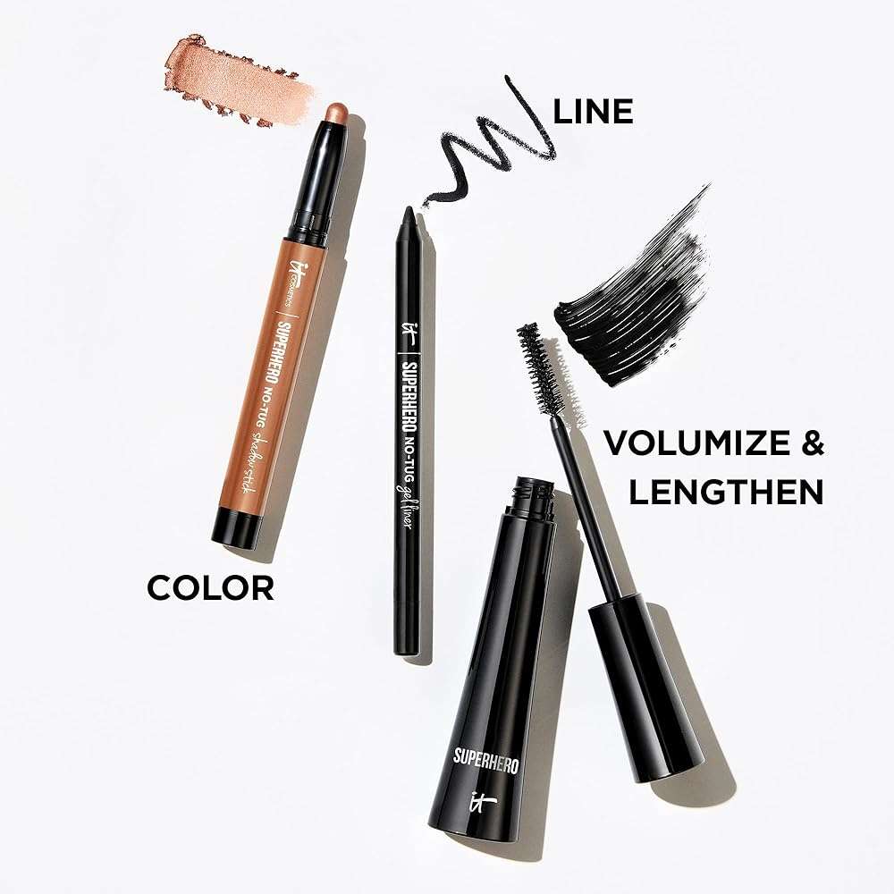 IT Cosmetics Superhero Mascara Black – Volumizing & Lengthening, Buildable Volume, Hydrolyzed Collagen, Biotin, Peptides, Lifting & Curling Formula, Super Black Pigment, Suitable for Sensitive Eyes - Image 7