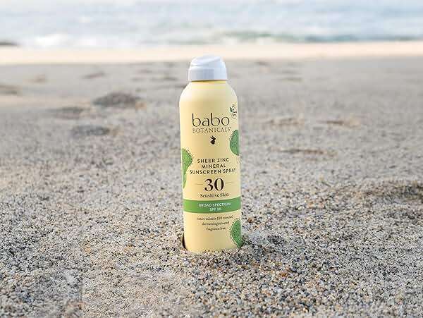 Babo Botanicals Sheer Zinc Continuous Sunscreen Spray SPF30 - Natural Zinc Oxide - Extra Sensitive Skin - Water Resistant - Vegan - Fragrance-Free - Air-Powered Spray - For all ages - Image 11