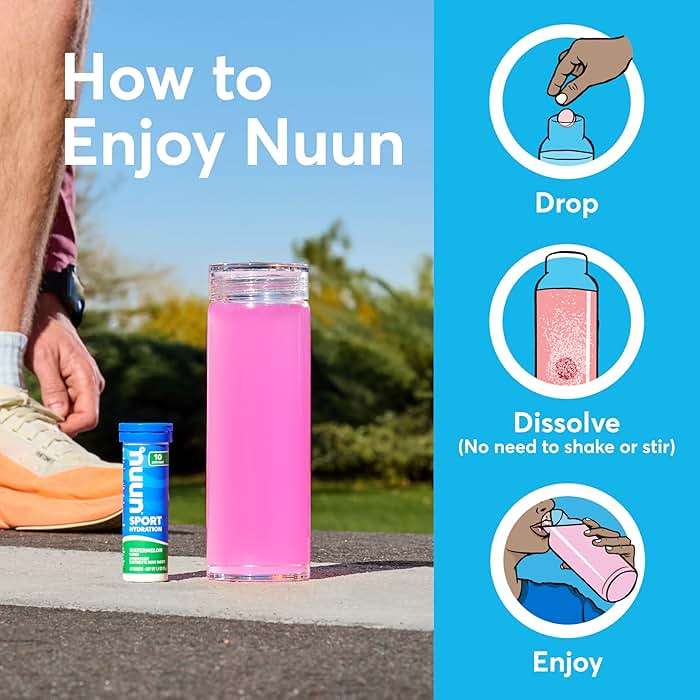 Nuun Sport Electrolyte Tablets with Magnesium, Calcium, Potassium, Chloride & Sodium, Gluten Free & Vegan, Mixed Flavors, 6 Pack (60 Servings Total) - Image 6