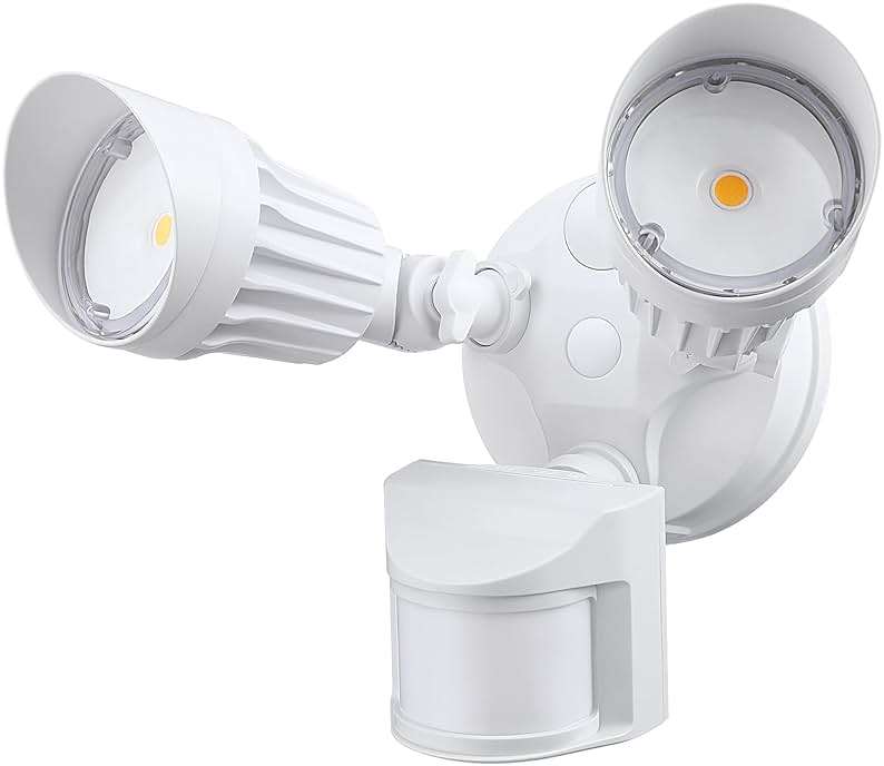 LEONLITE COB LED Security Light, Motion Sensor Outdoor Lights, Dusk to Dawn, 100-277V, ETL Listed, Adjustable Heads, Motion Detector Flood Light, Aluminum, IP65 Waterproof, 5000K Daylight, White - Image 1