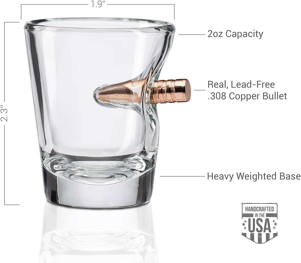 BenShot Shot Glass with Real .308 Bullet - 2oz | Made in the USA - Image 3