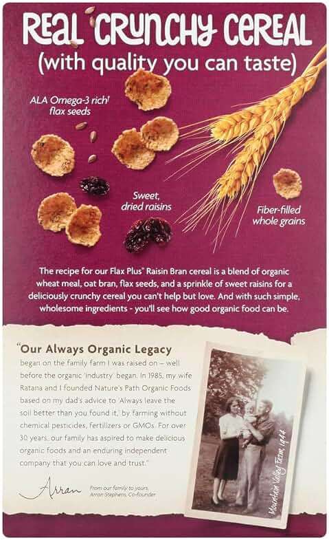 Nature's Path Organic Flax Plus Raisin Bran Cereal 14 oz (Pack of 4) - Image 4