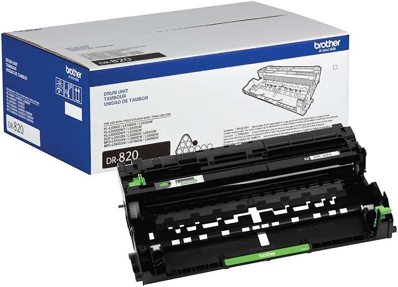 Brother Genuine-Drum Unit, DR820, Seamless Integration, Yields Up to 30,000 Pages, Black - Image 1