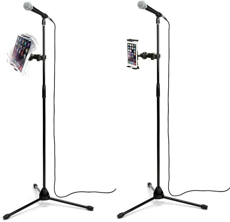 Accessory Basics QuickLock Microphone Music Mic Stand Pole bar Mount for Apple ipad Pro Air Mini Galaxy Tab S24 S23 iPhone 15 16 Pro MAX Plus *use with All 7-12 Tablet & Smartphones - Image 2