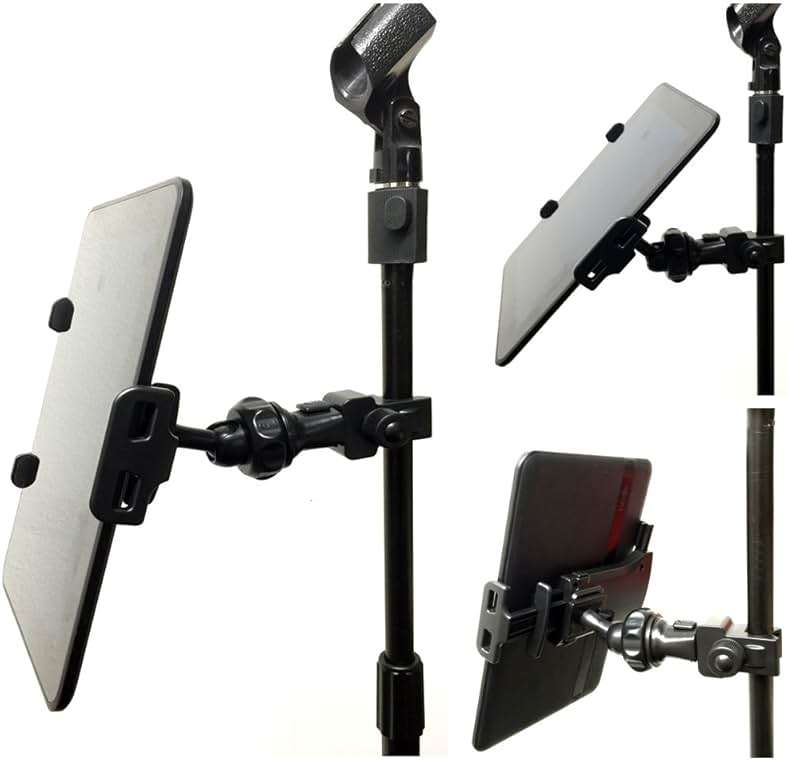Accessory Basics QuickLock Microphone Music Mic Stand Pole bar Mount for Apple ipad Pro Air Mini Galaxy Tab S24 S23 iPhone 15 16 Pro MAX Plus *use with All 7-12 Tablet & Smartphones - Image 9