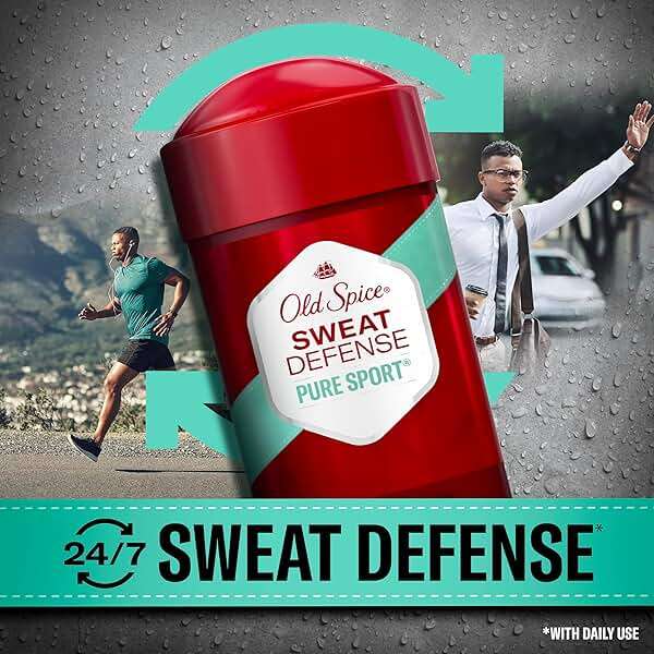 Old Spice Antiperspirant and Deodorant for Men, 24/7 Sweat and Odor Protection, Legendary Fragrance, Sweat Defense, Pure Sport Plus, 2.6 oz - Image 4