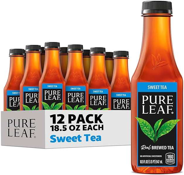 Pure Leaf Iced Tea, Sweet Tea, Real Brewed Tea, 18.5 Fl Oz Bottles (Pack of 12) - Image 1