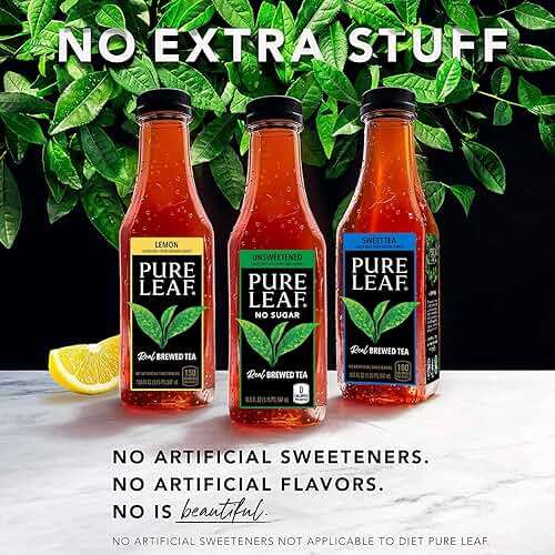 Pure Leaf Iced Tea, Unsweetened Green Tea, 18.5 fl Oz Bottles (Pack of 12) - Image 5
