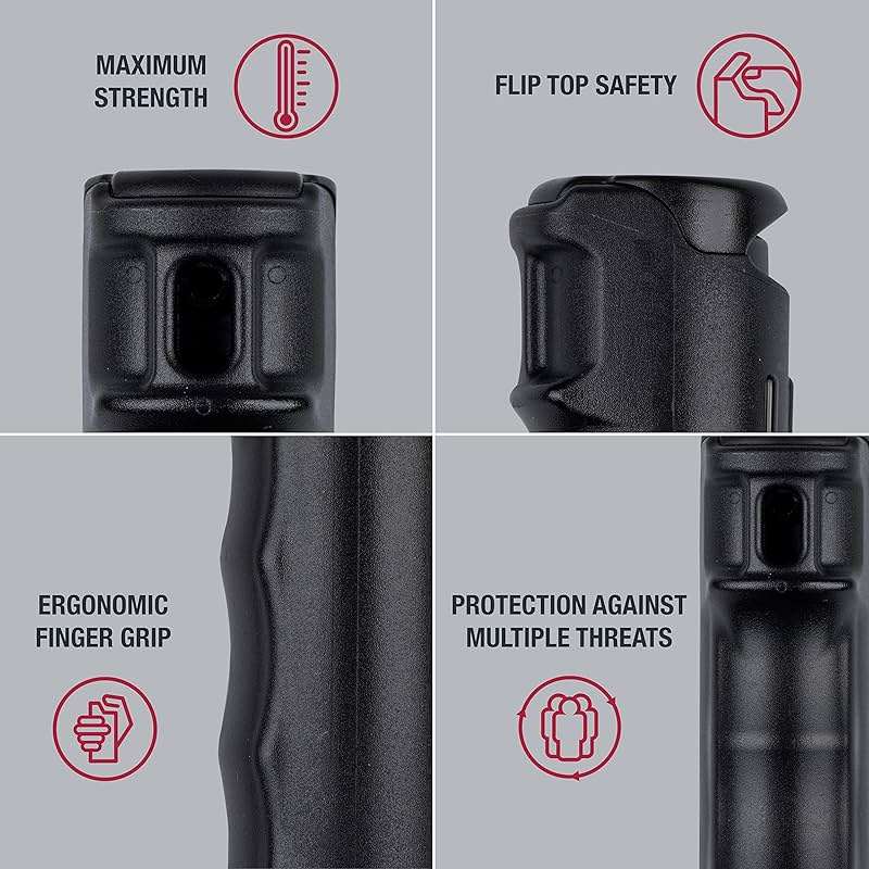 SABRE Pepper Gel Kit with Blue Water Practice Spray, 25 Bursts, Maximum Strength, Gel Is Safer, Ergonomic Finger Grip, Fast Flip Top Safety, Comes With A Blue Water Practice Spray Canister - Image 3