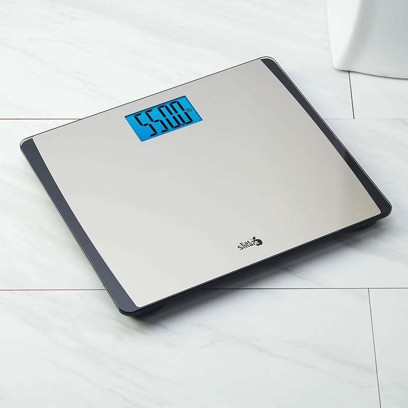 Eat Smart Precision 550 Pound Extra-High Capacity Digital Bathroom Scale, Extra-Wide Platform, Stainless Steel Body Weight Scale with Step-On Tech, Silver - Image 4