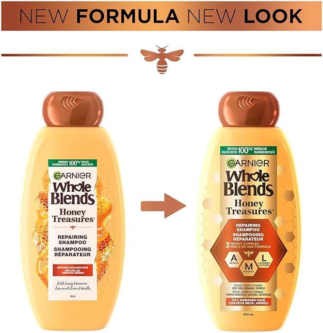 Garnier Whole Blends Repairing Shampoo Honey Treasures, For Damaged Hair, 22 Fl Oz (Pack of 1) - Image 7