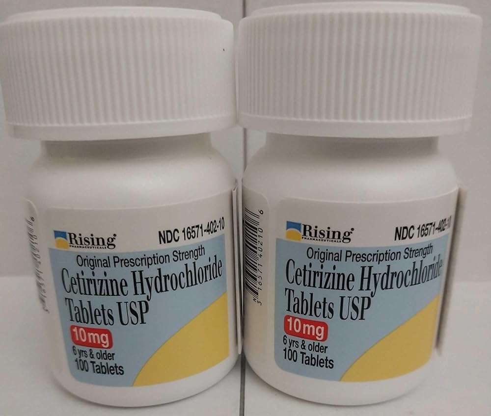 Cetirizine 10 mg Antihistamine Tablets Generic for Zyrtec 24 Hour Allergy Tablets 100 Tablets per Bottle Pack of 2 Total 200 Tablets by Pack Pharmaceuticals - Image 1