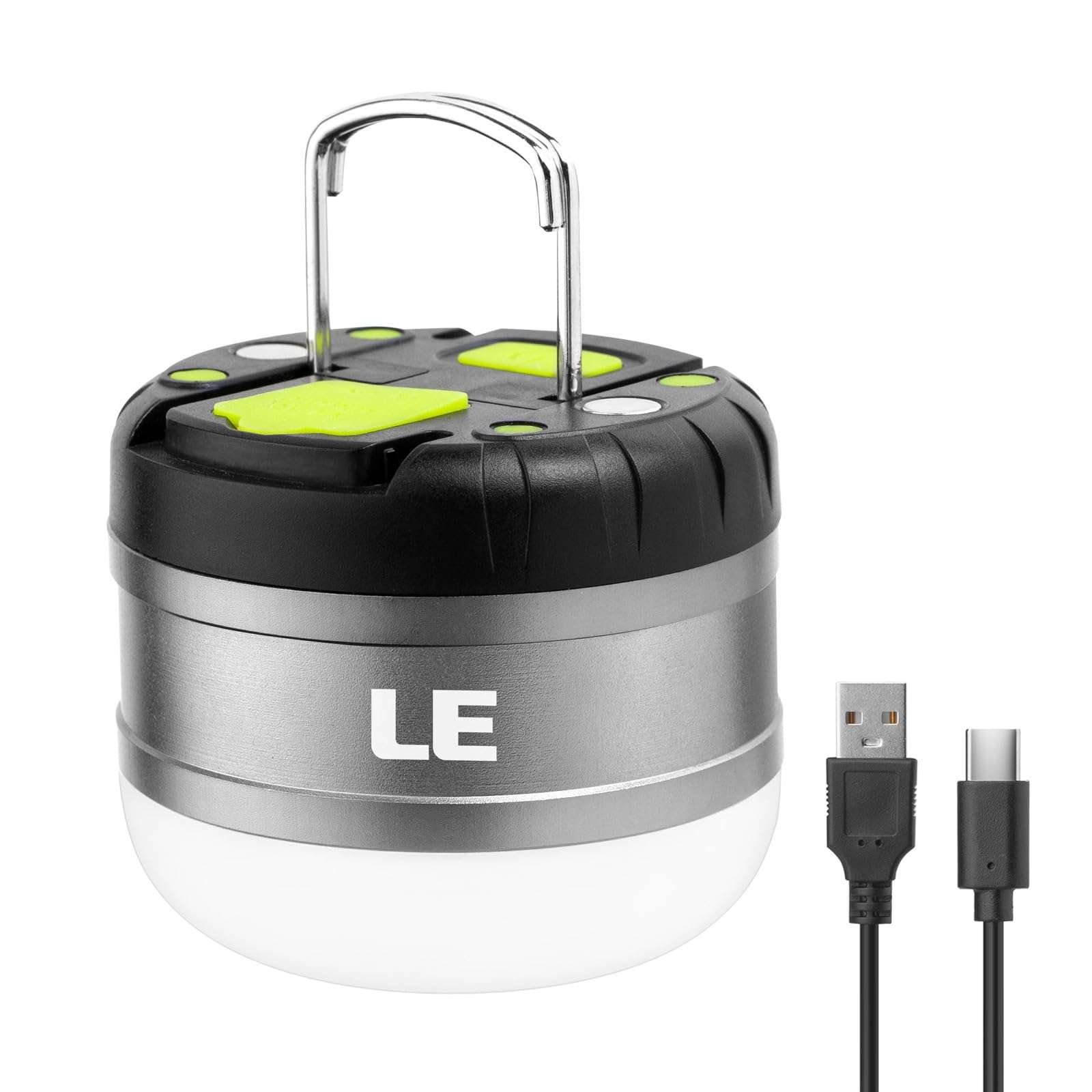 LE LED Camping Lantern Rechargeable, 410LM, 5 Light Modes, Power Bank, Waterproof, Mini Flashlight with Magnetic Base for Hurricane Emergency, Outdoor, Hiking, Home and Car - Image 1