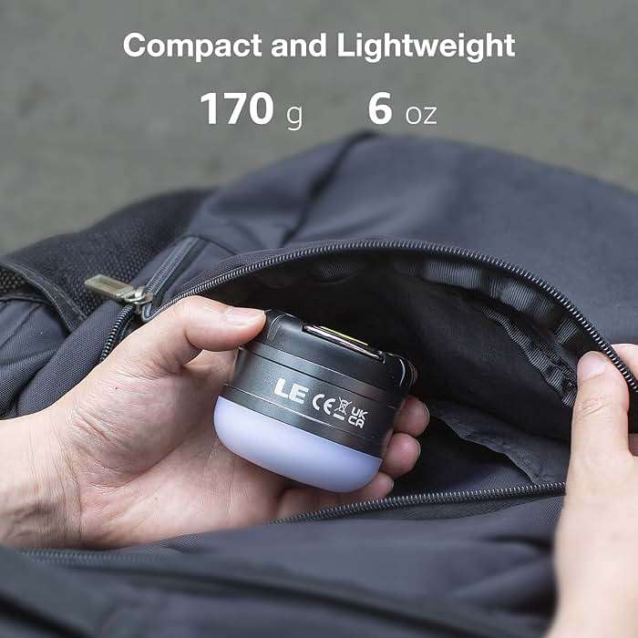 LE LED Camping Lantern Rechargeable, 410LM, 5 Light Modes, Power Bank, Waterproof, Mini Flashlight with Magnetic Base for Hurricane Emergency, Outdoor, Hiking, Home and Car - Image 7