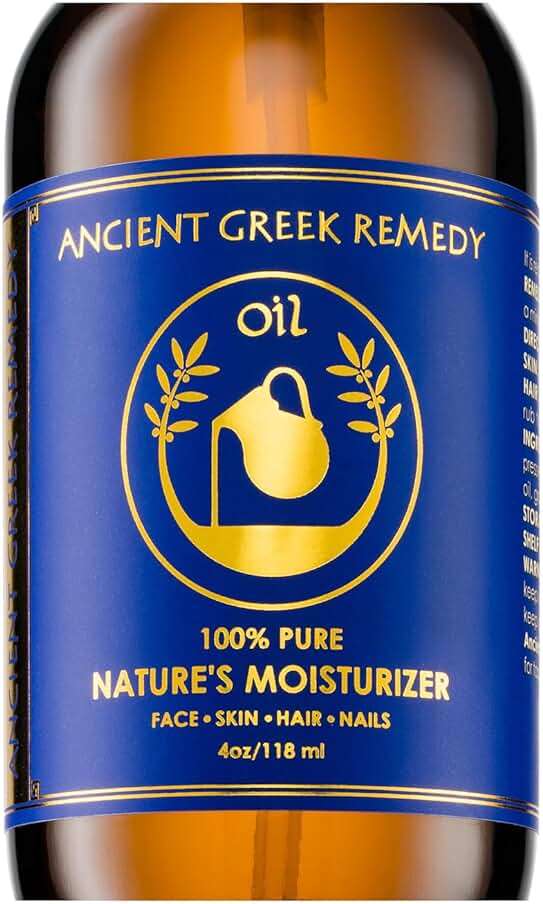 Ancient Greek Remedy Body Oil - Organic After Shower Face Oil & Body Moisturizer for Dry Skin - Almond, Jojoba, Olive, Lavender, Vitamin E Oils - Natural Clean Facial Skincare for Women & Men 4 oz - Image 1