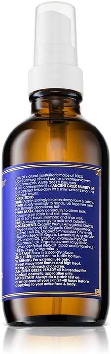 Ancient Greek Remedy Body Oil - Organic After Shower Face Oil & Body Moisturizer for Dry Skin - Almond, Jojoba, Olive, Lavender, Vitamin E Oils - Natural Clean Facial Skincare for Women & Men 4 oz - Image 7