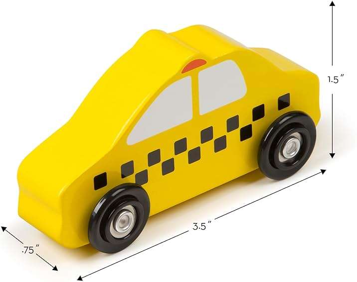 Melissa & Doug Wooden Cars Vehicle Set in Wooden Tray - Image 3