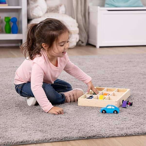 Melissa & Doug Wooden Cars Vehicle Set in Wooden Tray - Image 7