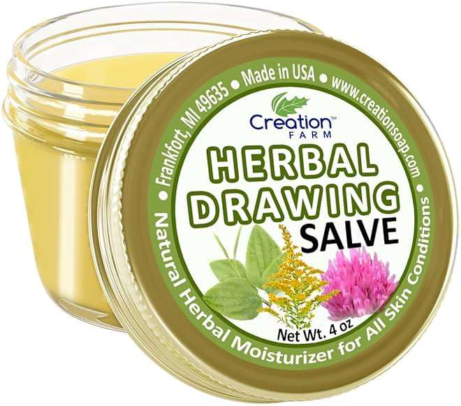 Creation Farm Drawing Salve, Draw Salve Herbal Skin care. 4 OZ Herb Plant Based - Image 1